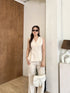 V-Neck Sleeveless Vest With Trousers sets